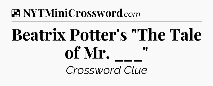 Solution: Beatrix Potter's 