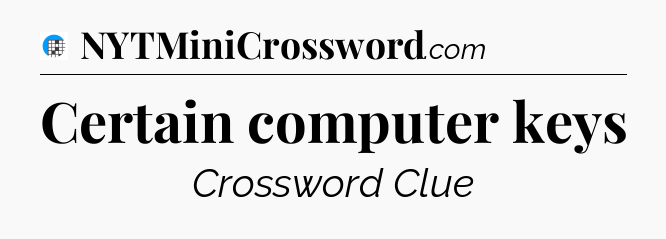 Certain computer keys Crossword Clue