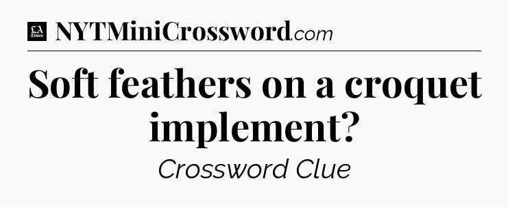 Soft feathers on a croquet implement - LA Times Crossword