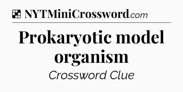 Solution: Prokaryotic model organism - NYT Crossword