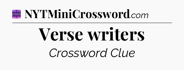 Verse writers - Thomas Joseph Crossword