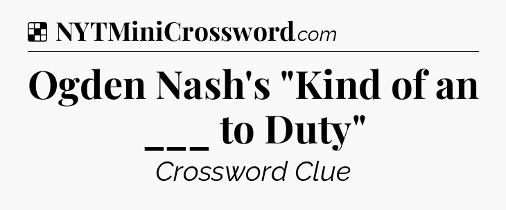 Solution: Ogden Nash's 