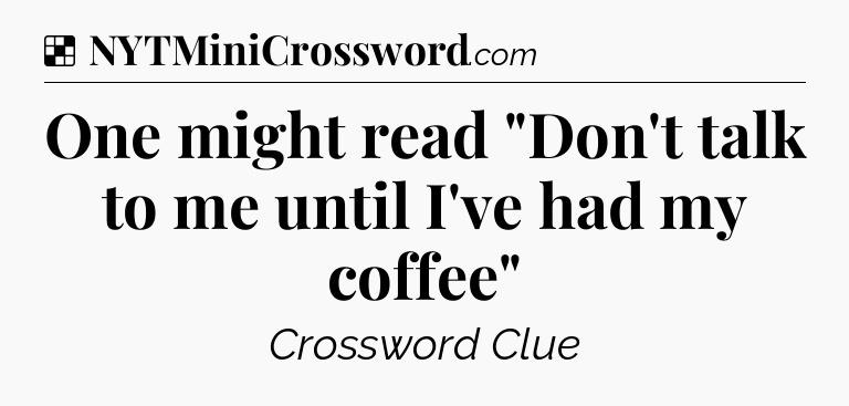 Solution: One might read 