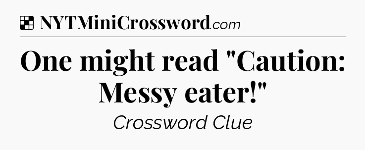 Solution: One might read 