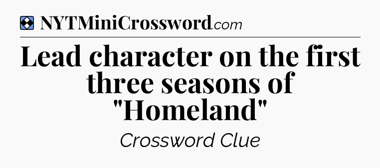 Solution: Lead character on the first three seasons of 