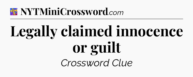 Legally claimed innocence or guilt Codycross