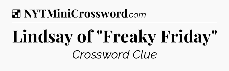 Solution: Lindsay of 