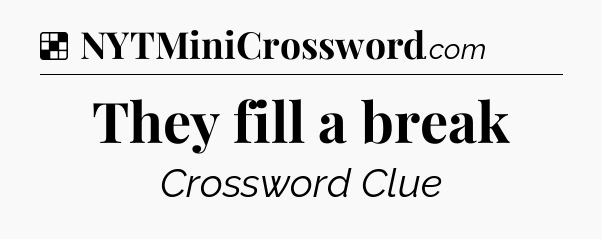 Solution: They fill a break - NYT Crossword