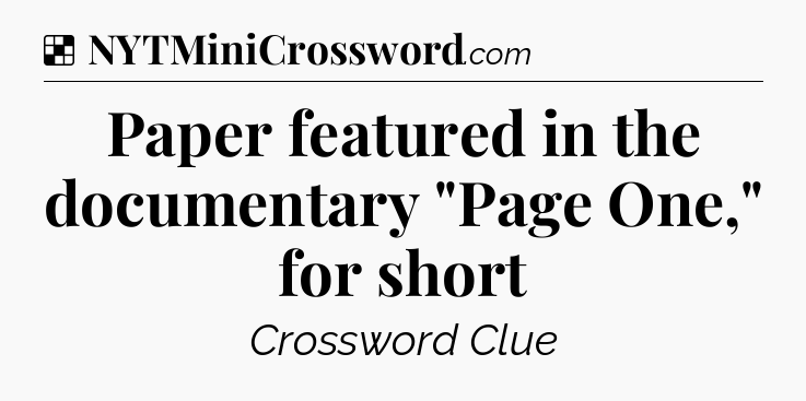 Solution: Paper featured in the documentary 