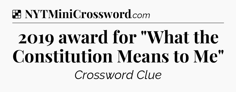 Solution: 2019 award for 