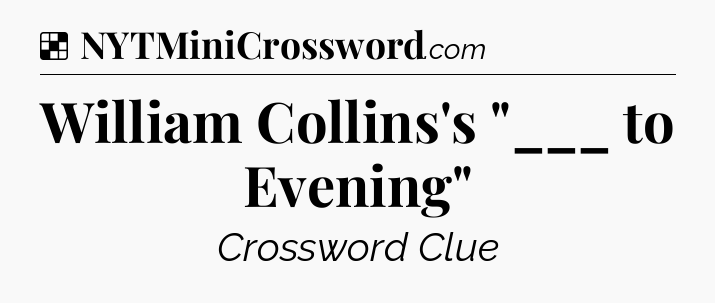 Solution: William Collins's 