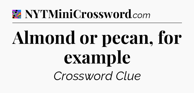 Almond or pecan, for example Crossword Clue