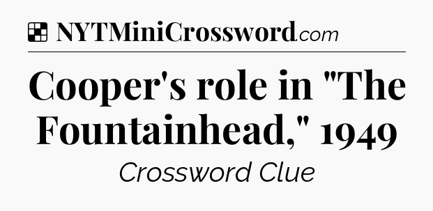 Solution: Cooper's role in 