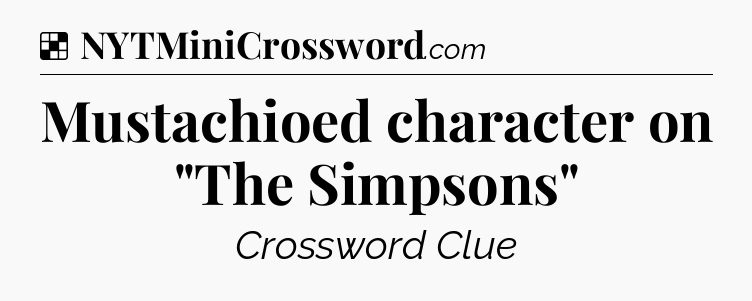 Solution: Mustachioed character on 