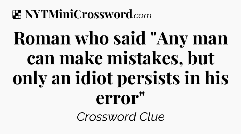 Solution: Roman who said 