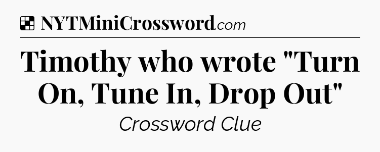 Solution: Timothy who wrote 