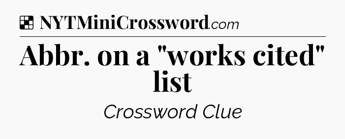 Solution: Abbr. on a 