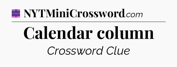 Calendar column - Thomas Joseph Crossword