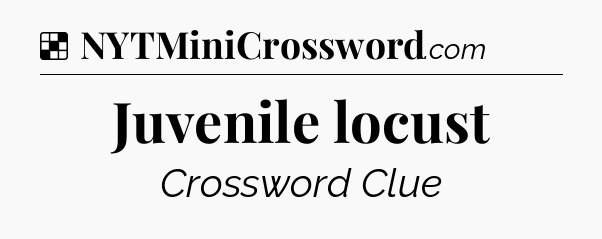 Solution: Juvenile locust - NYT Crossword