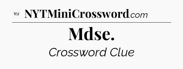 Mdse - WSJ Crossword