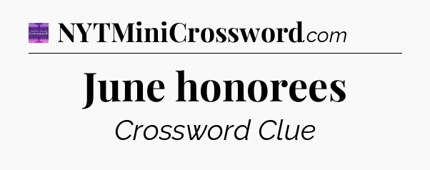 June honorees - Thomas Joseph Crossword
