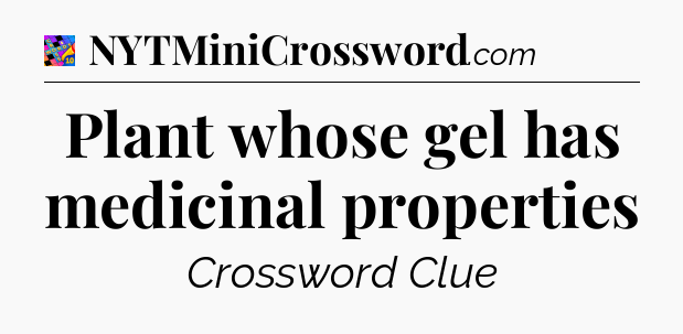 Plant whose gel has medicinal properties Crossword Clue