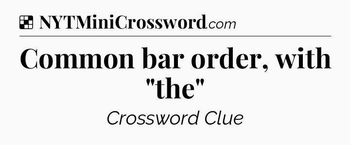 Solution: Common bar order, with 