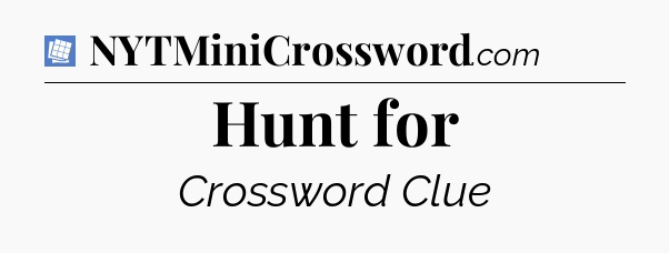 Hunt for Puzzle Page Crossword Clue