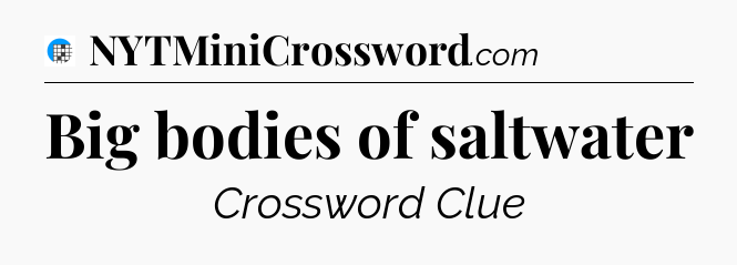 Big bodies of saltwater Crossword Clue