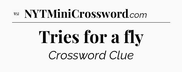 Tries for a fly - WSJ Crossword