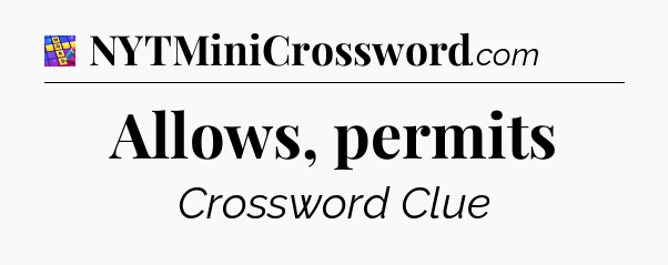 Allows, permits Codycross