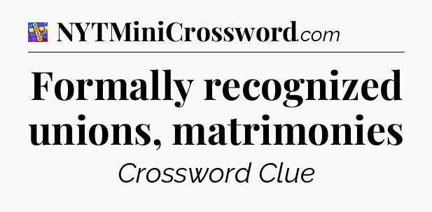 Formally recognized unions, matrimonies Codycross