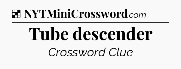 Solution: Tube descender - NYT Crossword