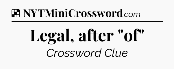 Solution: Legal, after 