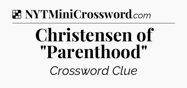 Solution: Christensen of 