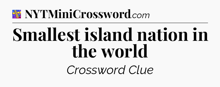Smallest island nation in the world Codycross