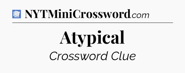 Atypical Puzzle Page Crossword Clue