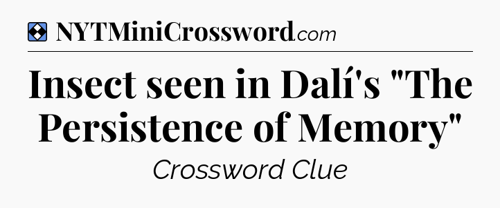 Solution: Insect seen in Dalí's 