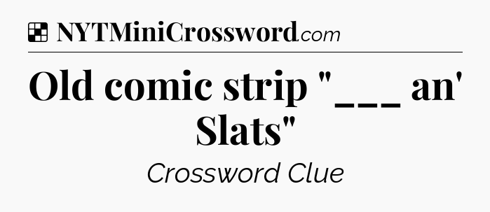 Solution: Old comic strip 