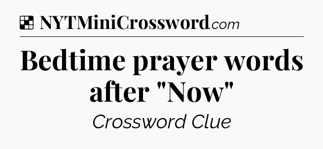 Solution: Bedtime prayer words after 