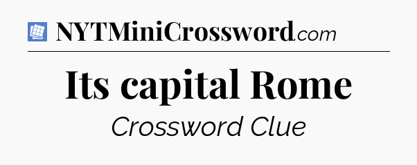 Its capital Rome Puzzle Page Crossword Clue