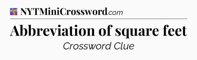 Abbreviation of square feet Codycross