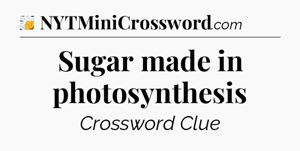 Sugar made in photosynthesis - 7 Little Words