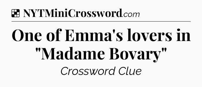 Solution: One of Emma's lovers in 