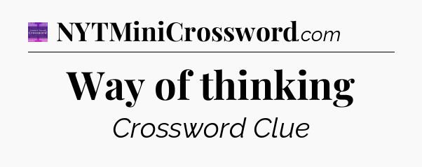 Way of thinking - Thomas Joseph Crossword