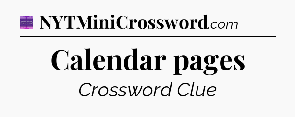 Calendar pages - Thomas Joseph Crossword