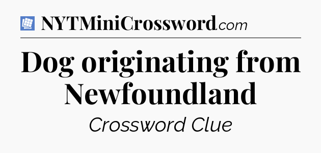 Dog originating from Newfoundland Puzzle Page Crossword Clue