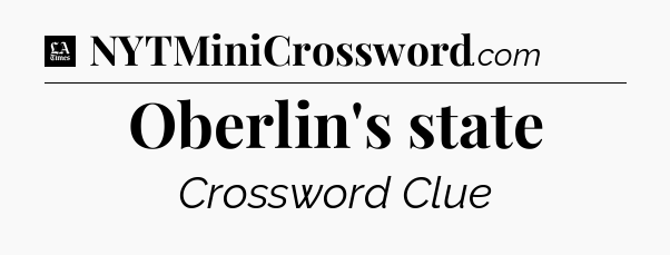 Oberlin's state - LA Times Crossword