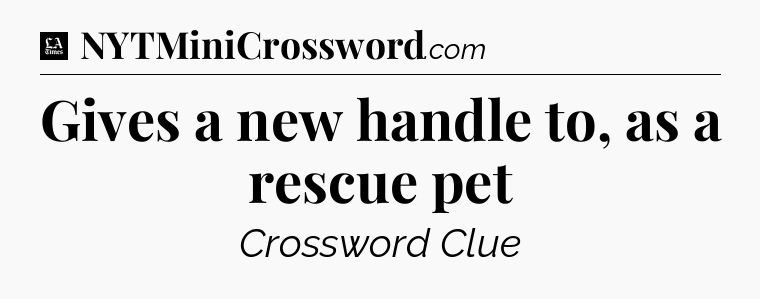 Gives a new handle to, as a rescue pet - LA Times Crossword