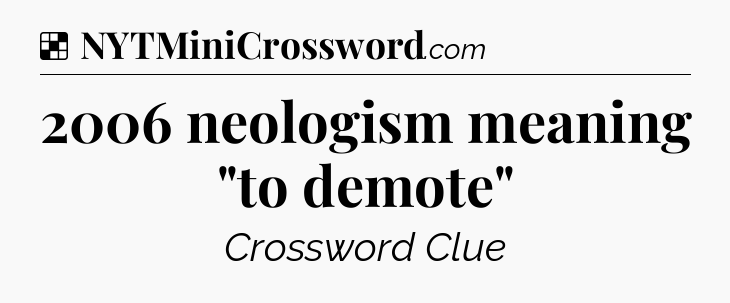 Solution: 2006 neologism meaning 